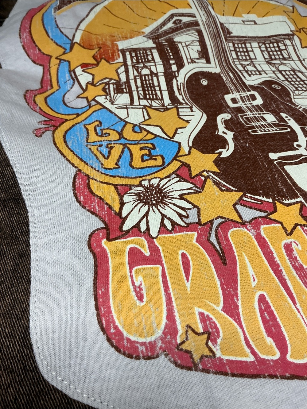 Elvis Graceland Upcycled Graphic T Shirt Jean Denim Jacket Band Festival - Picture 5 of 11